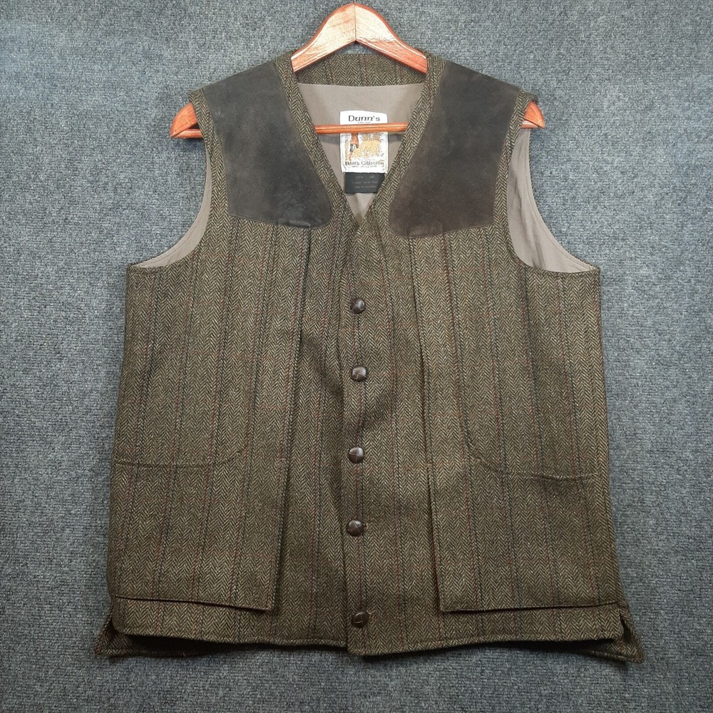 VTG Dunn's 100% Wool Hunting Field Vest XL Estate Collection Made in Scotland